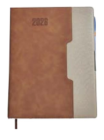 Emprezzo Diary with Pen Loop (Brown/Tan, Regular 6" x 8.5")