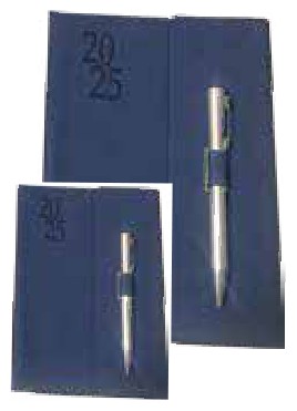 Flap Diary with Pen Loop (Navy, Regular 6" x 8.5")